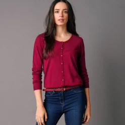 Effen cardigan met kasjmiertouch