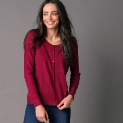 Effen cardigan met kasjmiertouch
