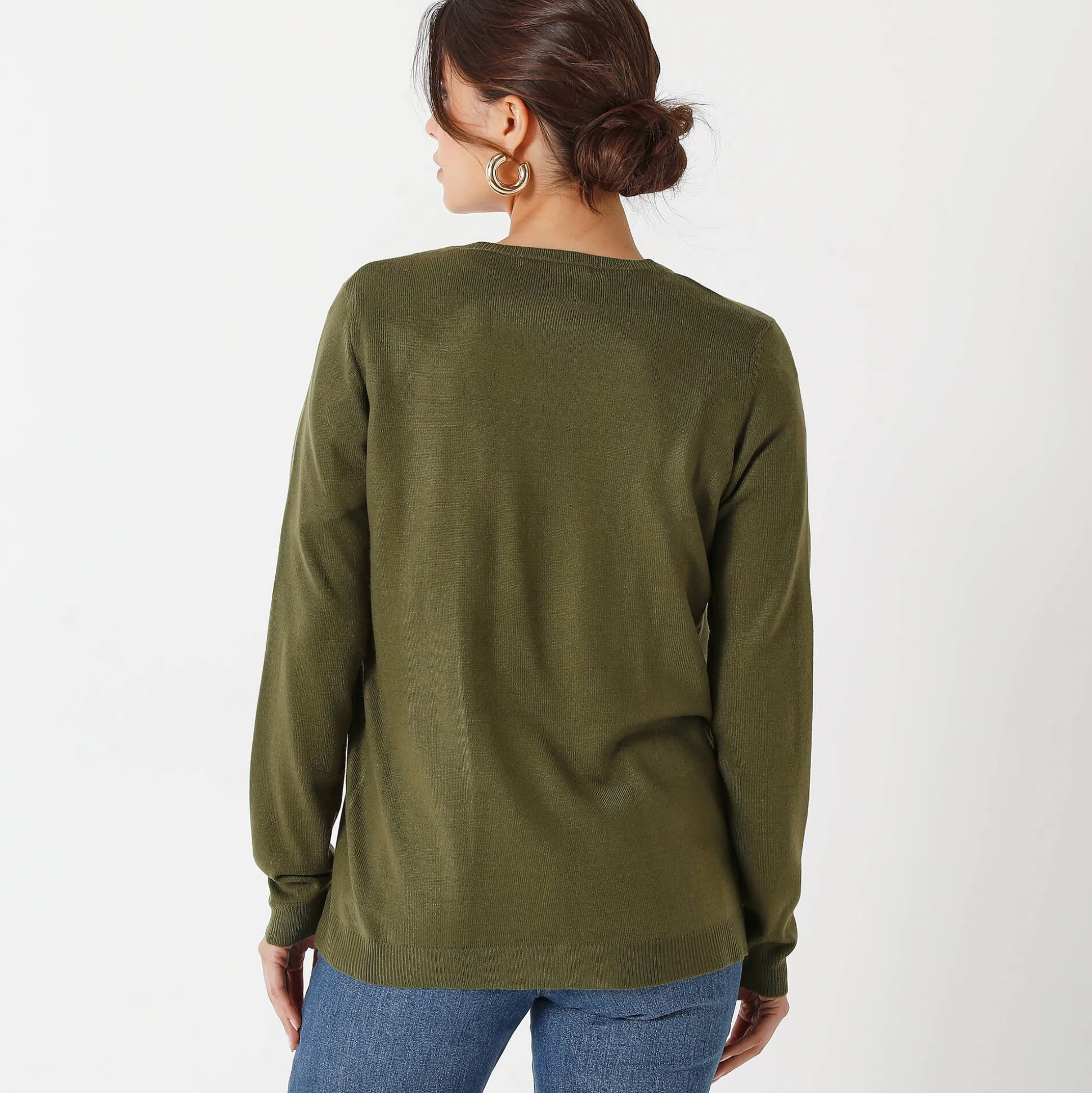 Effen cardigan met kasjmiertouch
