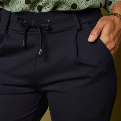 Effen chino broek, milanotricot