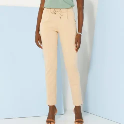 Effen chino broek, milanotricot