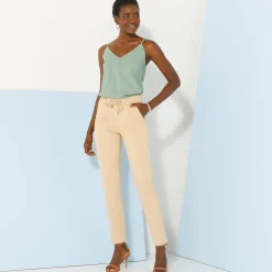 Effen chino broek, milanotricot