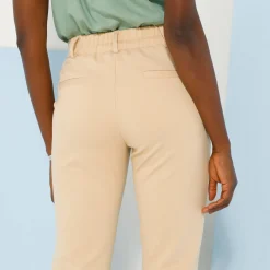 Effen chino broek, milanotricot