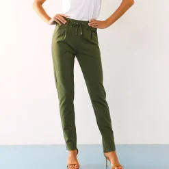 Effen chino broek, milanotricot