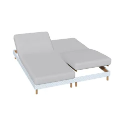 Effen hoeslaken in flanel voor gelede bedbodem, hoeken van 26 cm