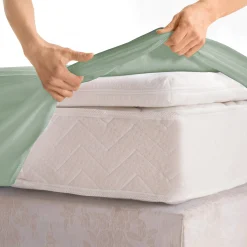 Effen hoeslaken in katoenbatist, hoeken van 40 cm
