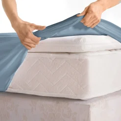 Effen hoeslaken in katoenbatist, hoeken van 40 cm