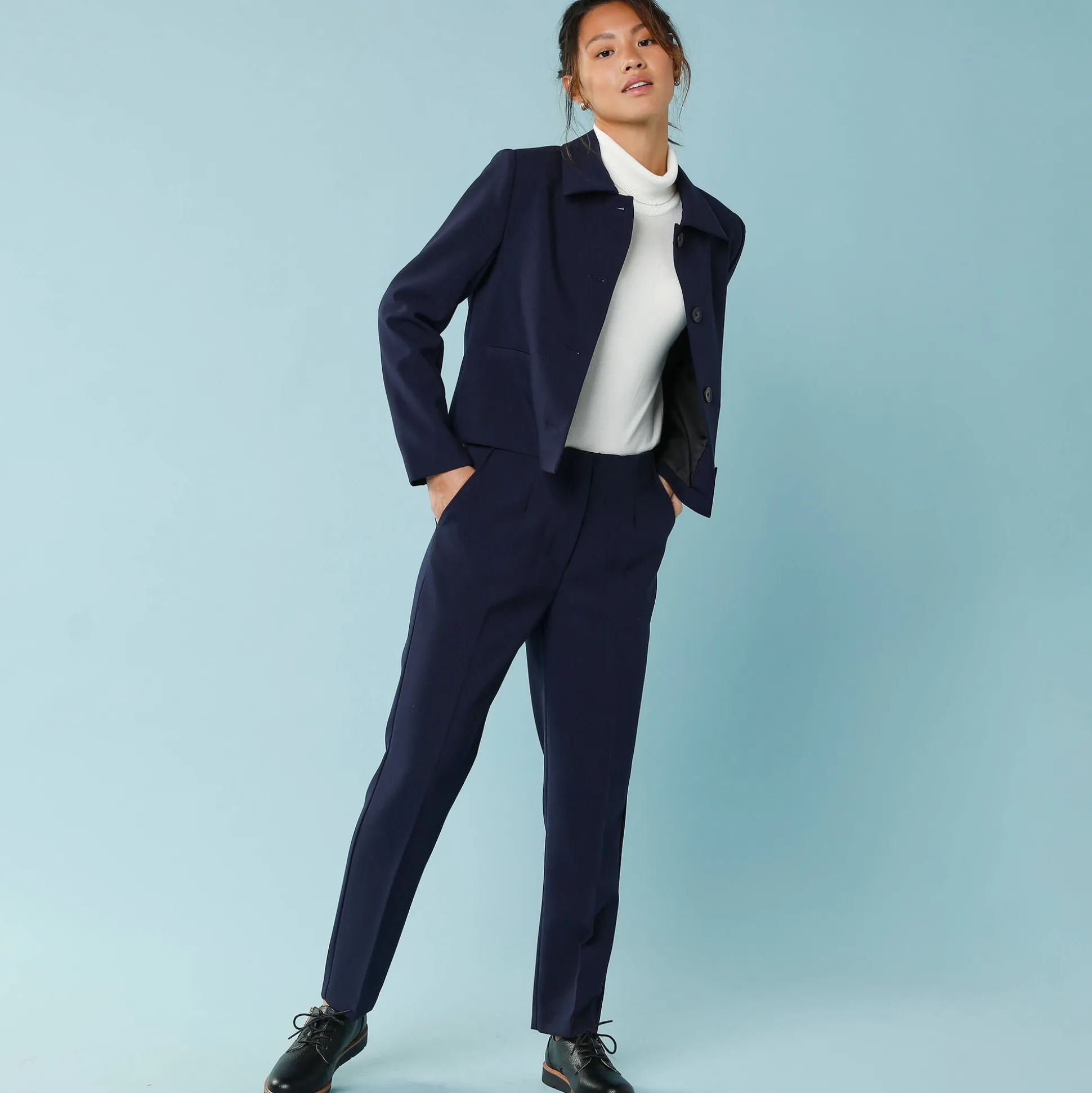 Effen korte blazer, kleine lengtes