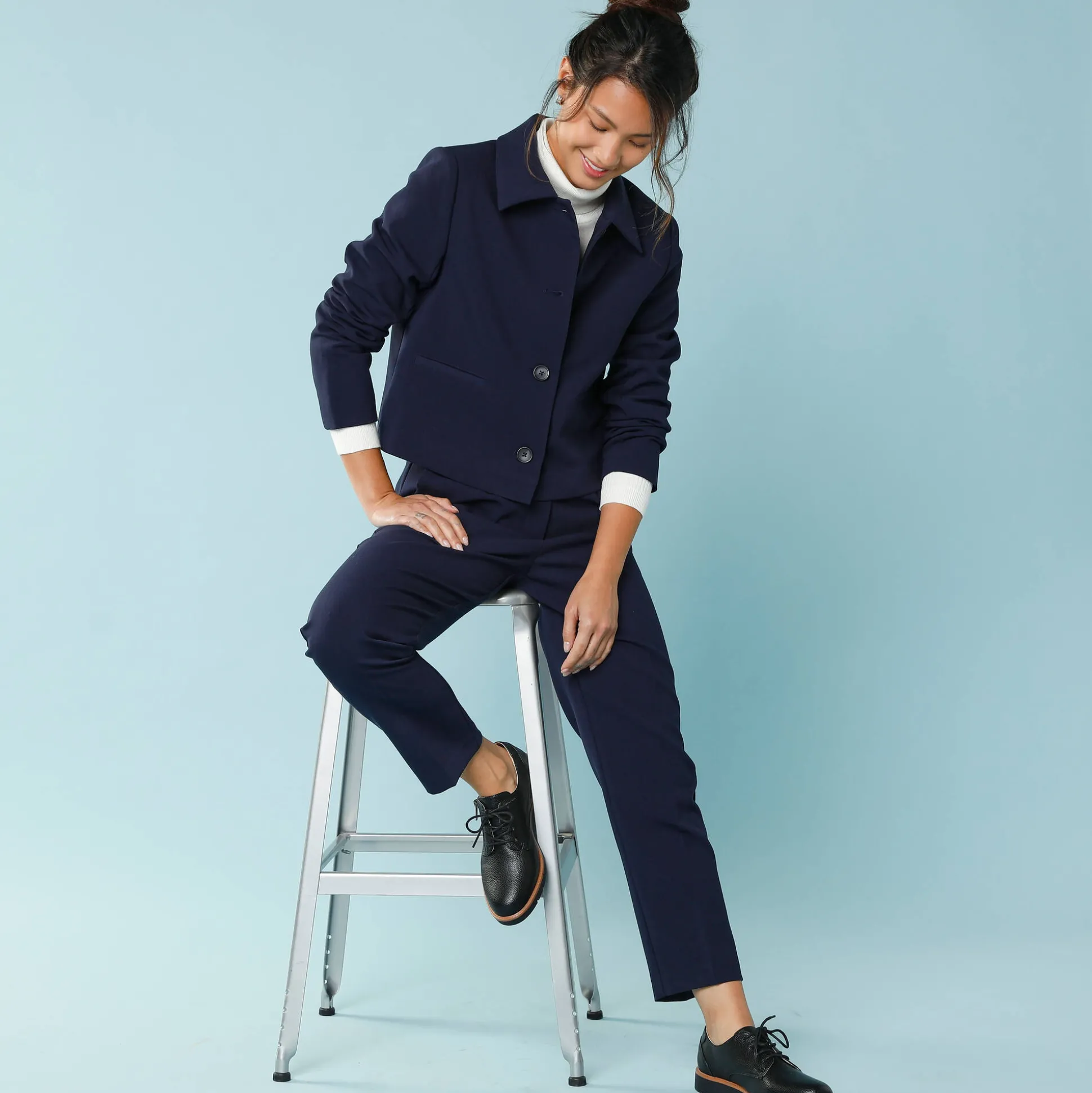 Effen korte blazer, kleine lengtes