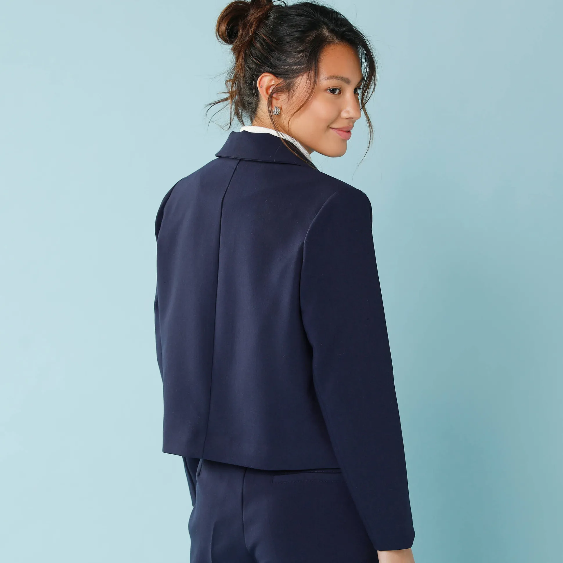Effen korte blazer, kleine lengtes