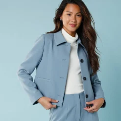 Effen korte blazer, kleine lengtes
