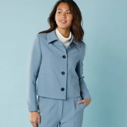 Effen korte blazer, kleine lengtes