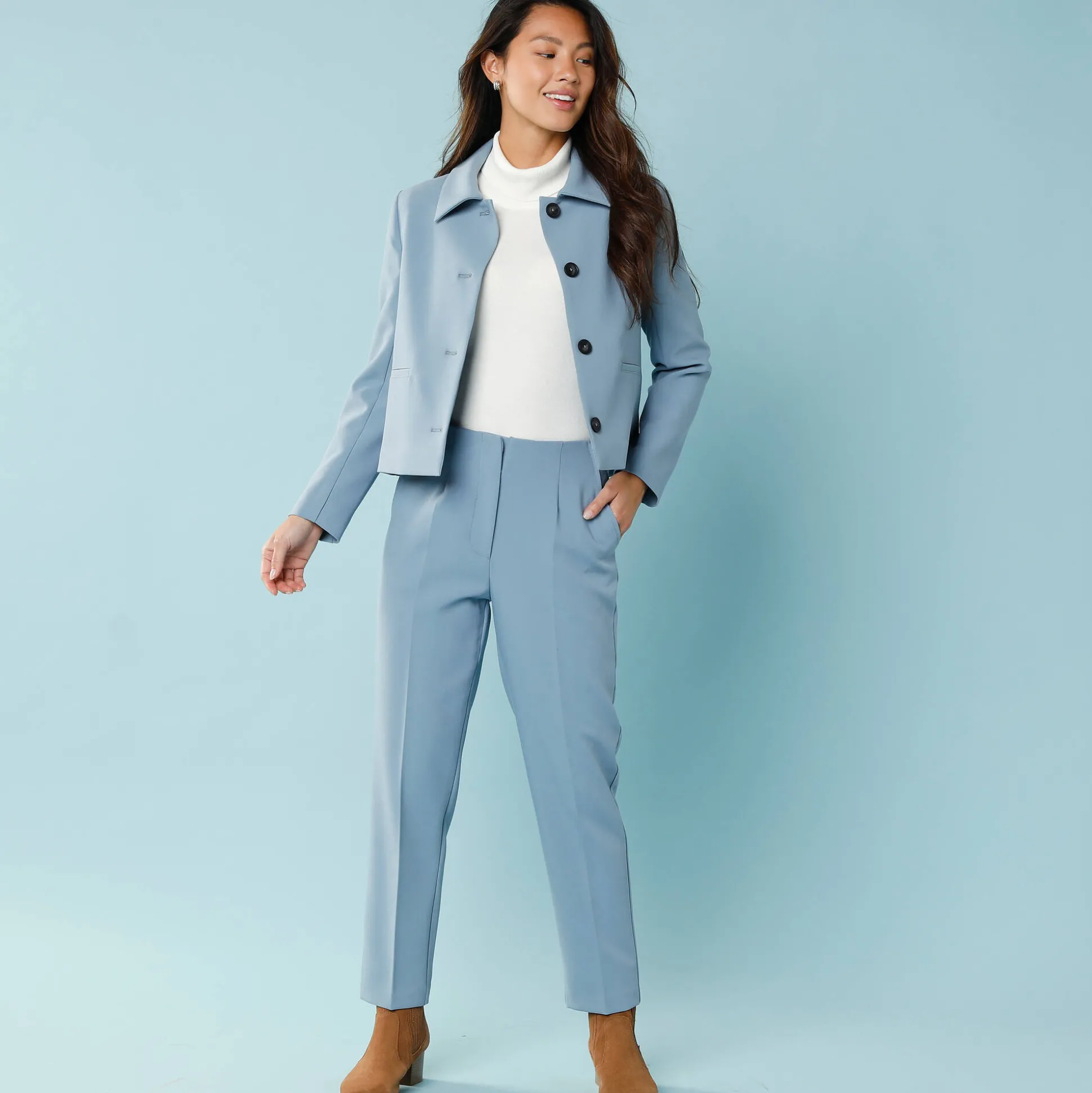 Effen korte blazer, kleine lengtes