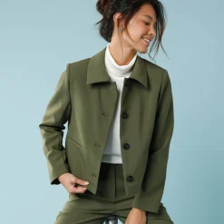 Effen korte blazer, kleine lengtes
