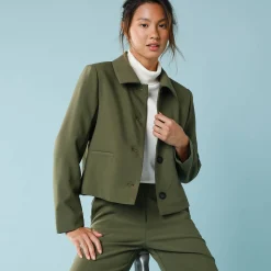 Effen korte blazer, kleine lengtes