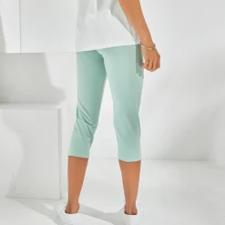 Effen 3/4-legging in stretchtricot