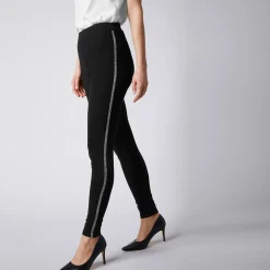 Effen legging met glanzende baan