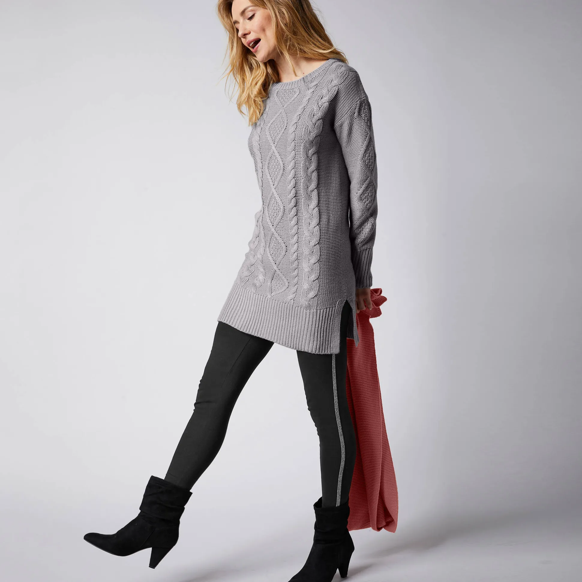 Effen legging met glanzende baan