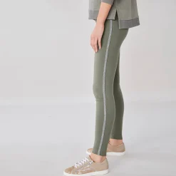 Effen legging met glanzende baan