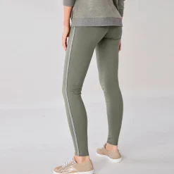 Effen legging met glanzende baan