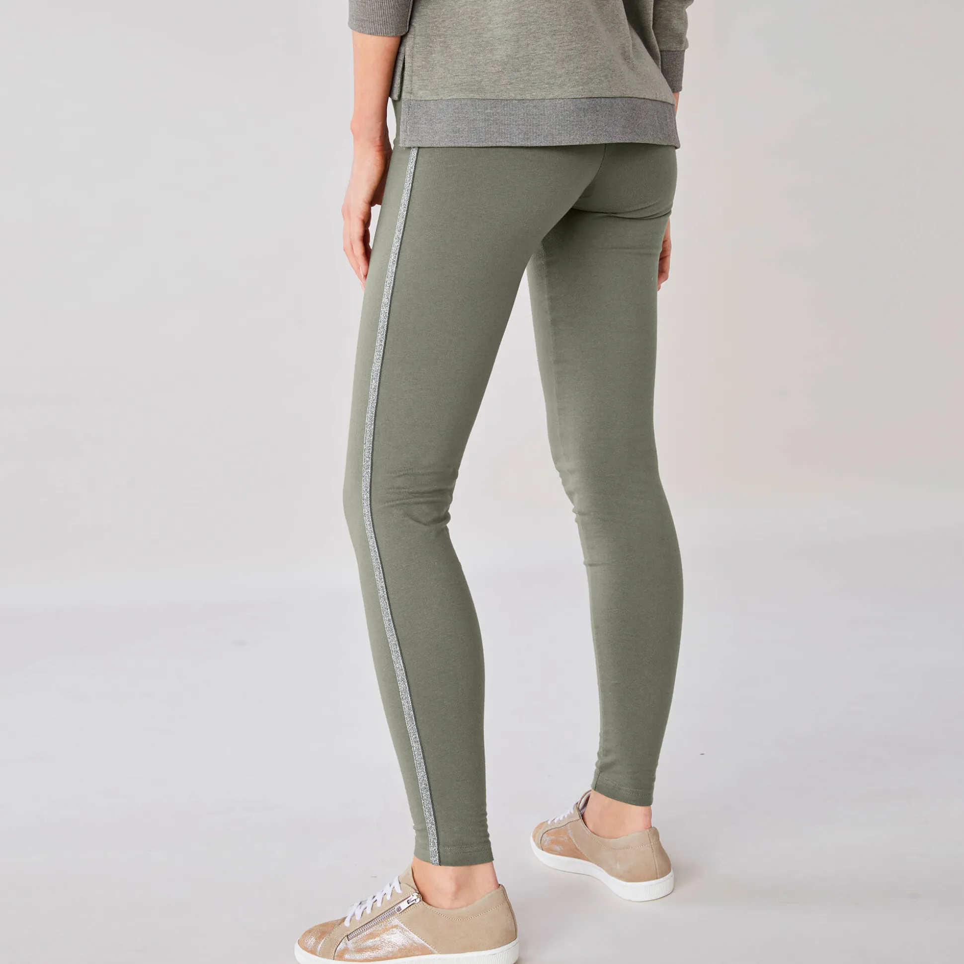 Effen legging met glanzende baan