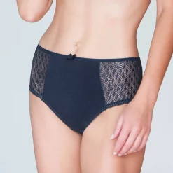 Effen maxislip in katoen en kant Coria - set van 2