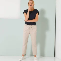 Effen mom fit 7/8-broek, katoen