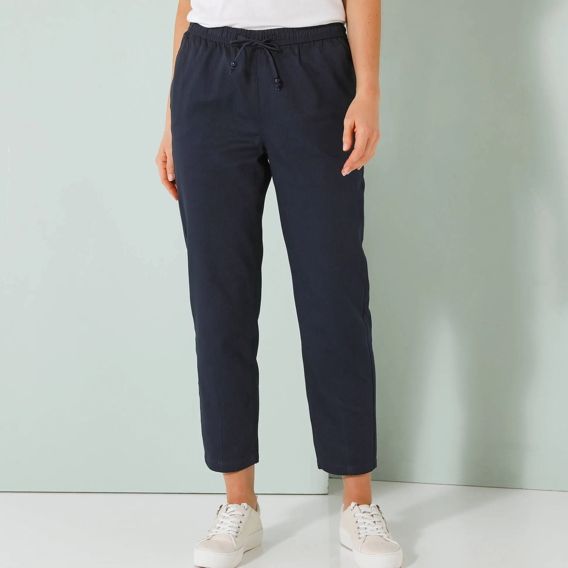 Effen mom fit 7/8-broek, katoen