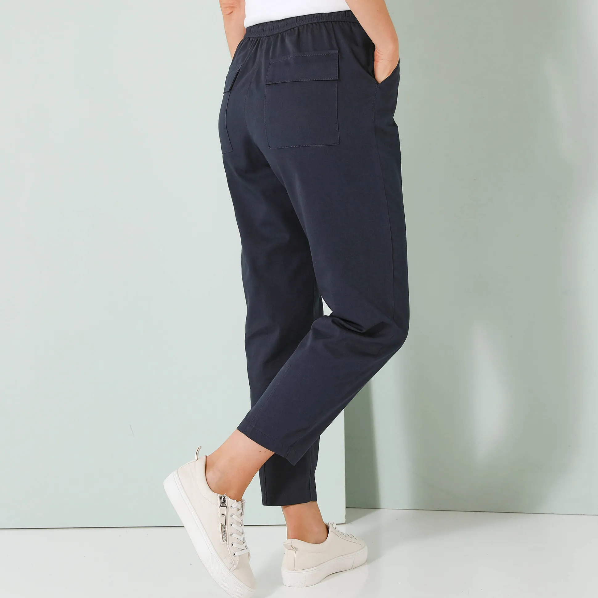 Effen mom fit 7/8-broek, katoen