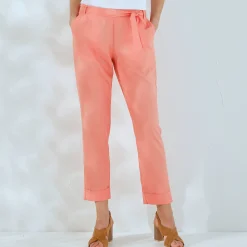 Effen, nauwsluitende broek met 7/8-model, soepel materiaal