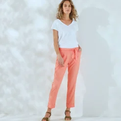Effen, nauwsluitende broek met 7/8-model, soepel materiaal