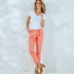 Effen, nauwsluitende broek met 7/8-model, soepel materiaal