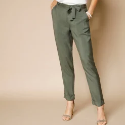 Effen, nauwsluitende broek met 7/8-model, soepel materiaal