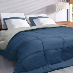 Effen, omkeerbaar dekbed in microvezel, 400g/m2