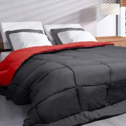 Effen, omkeerbaar dekbed in microvezel, 400g/m2