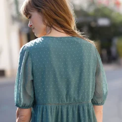 Effen plumetis tuniek, gerecycled polyester(**)