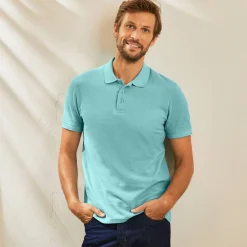 Effen polo in piquétricot met korte mouwen