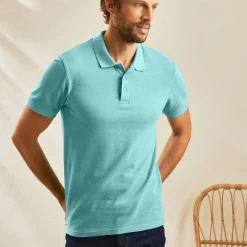 Effen polo in piquétricot met korte mouwen