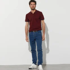 Effen polo in piquétricot met korte mouwen