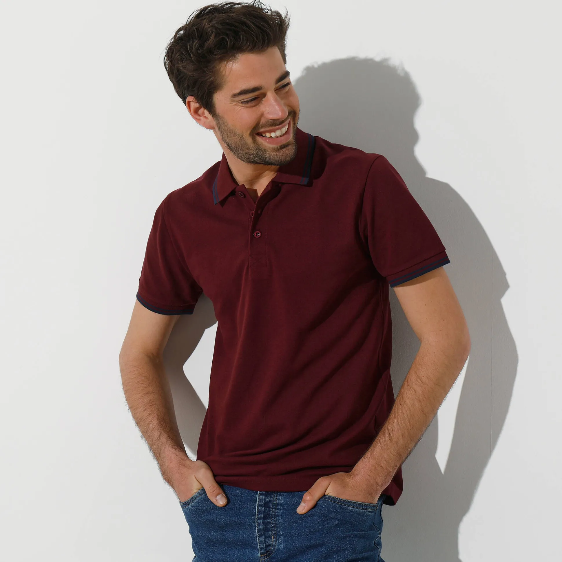 Effen polo in piquétricot met korte mouwen