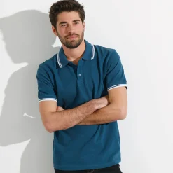 Effen polo in piquétricot met korte mouwen