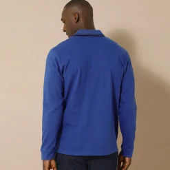 Effen polo in piquétricot met lange mouwen