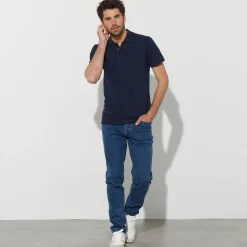 Effen polo in piquétricot met korte mouwen