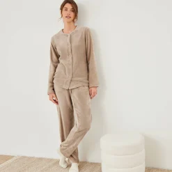Effen pyjama in fleece