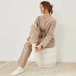 Effen pyjama in fleece