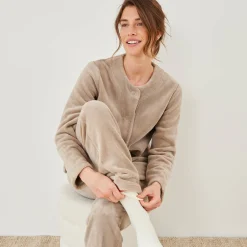 Effen pyjama in fleece