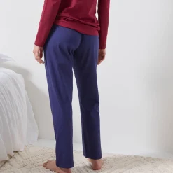 Effen pyjamabroek in katoen met geplaatste print