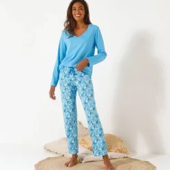 Effen pyjamashirt met lange mouwen