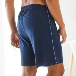 Effen pyjamashort met contrasterende piping, katoen