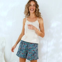 Effen pyjamatopje met Ikatprint
